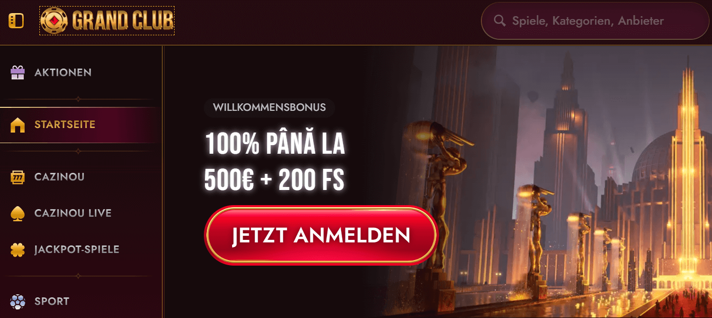 BONUS DE BUN VENIT GRAND CLUB CASINO GERMANIA