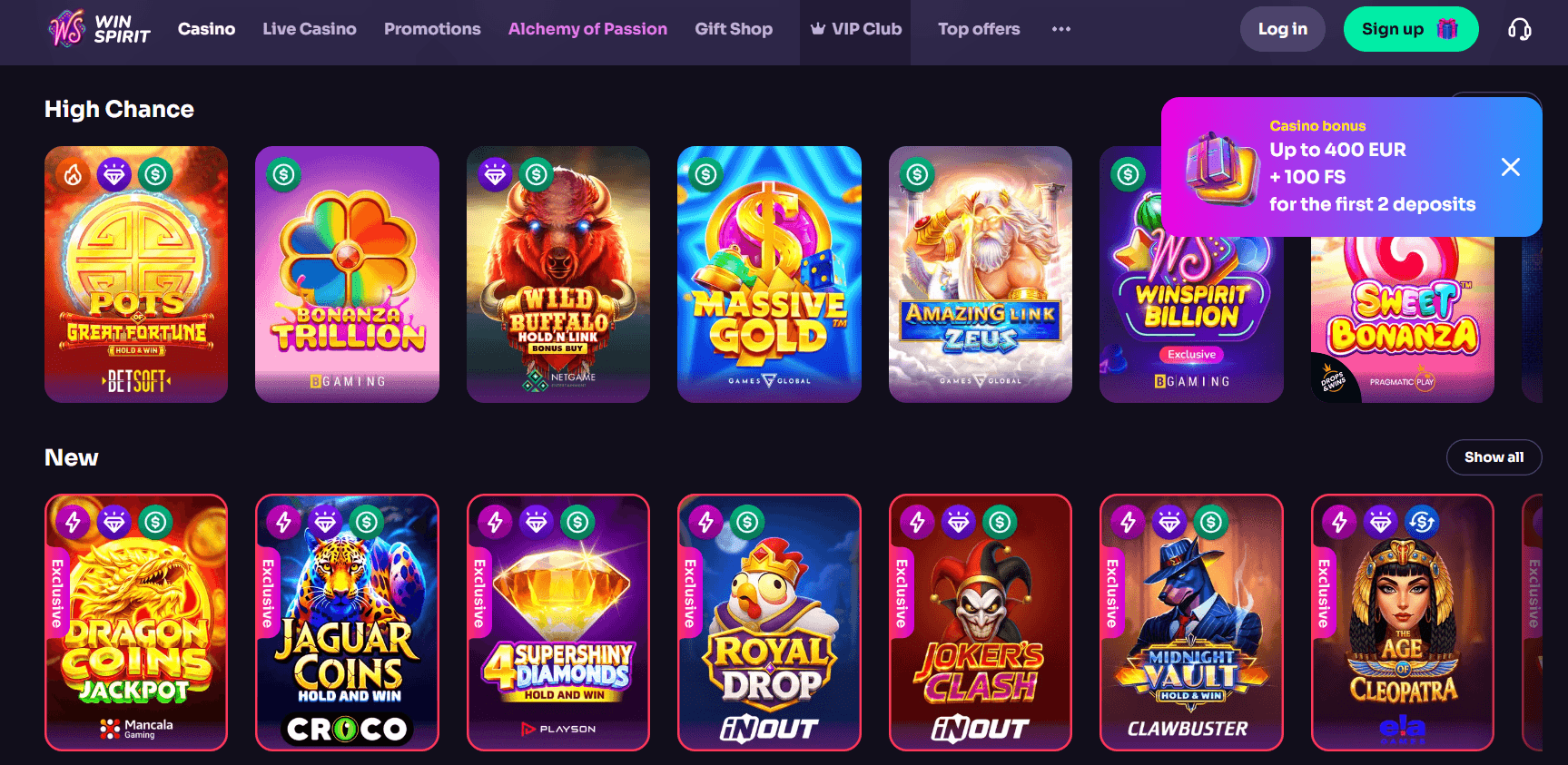winspirit casino online germania